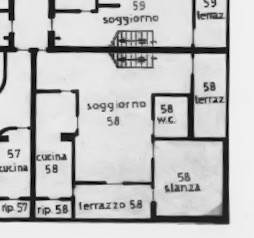 Planimetria primo livello - zona giorno