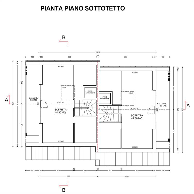 Planimetria mansarda