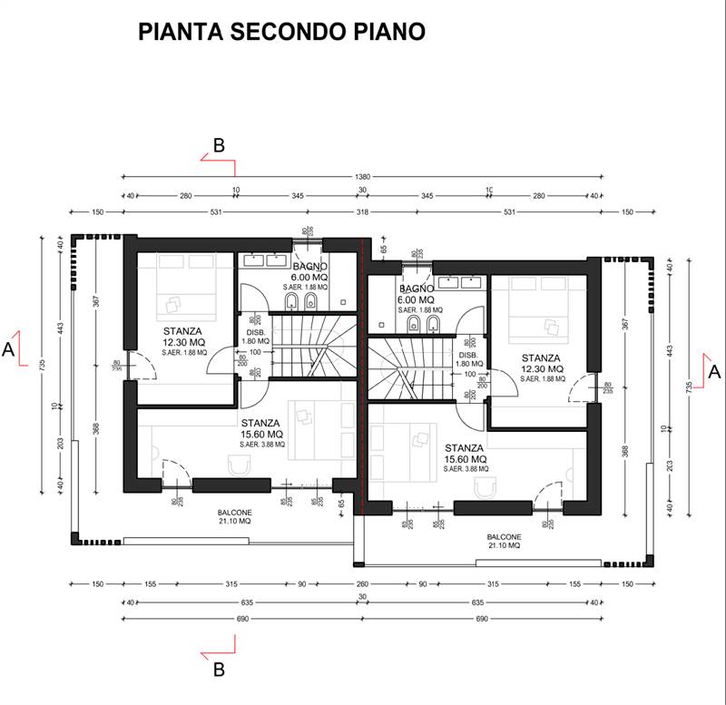 Planimetria piano primo