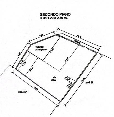 Planimetria piano secondo