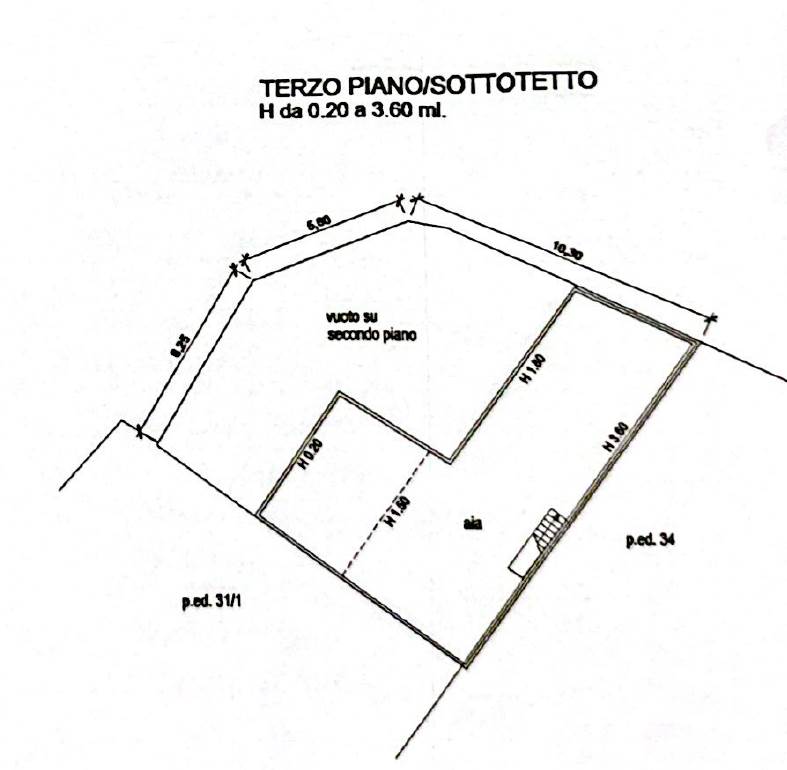 Planimetria piano terzo