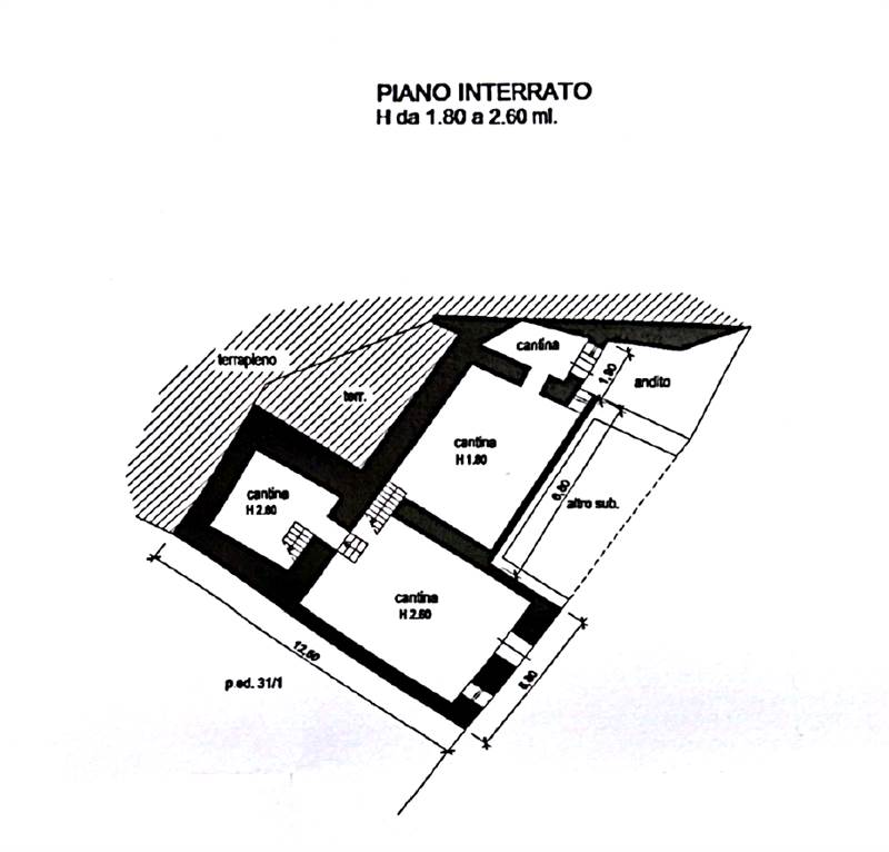 Planimetria piano interrato