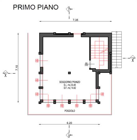 Planimetria piano primo