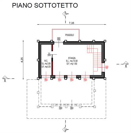 Planimetria piano sottotetto