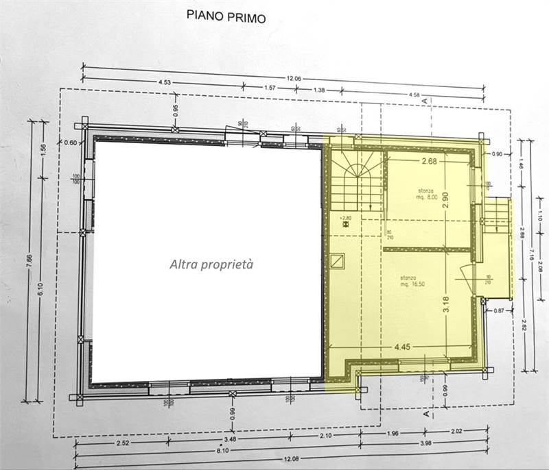 Planimetria piano primo